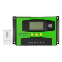 30A pwm Controlador de carga solar 12V 24V Regulador de panel solar Salida dual usb 5V - Dewin