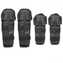 4 pcs Motorcycle Motocross Cycling Elbow Knee Pads Protector Shin Guard Armors Set Black - Dewin