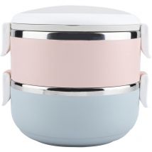 Boîte à Lunch Thermique Boîte à Bento isolée en Acier Inoxydable Récipient Alimentaire pour Le Bureau de l'école (2 Couches 1400 ml - Dewin
