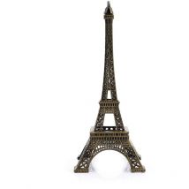 Dewin - Bronze Ton Paris Tour Eiffel Figurine Statue Vintage Alliage Modèle Décor De Bureau Ornement 25 cm