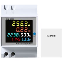 Compteur d'énergie numérique 6 en 1 monophasé Compteur d'électricité sur Rail din Ampèremètre Voltmètre AC40-300V - Dewin