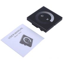 Dewin - Contrôleur d'interrupteur mural à variateur d'écran tactile couleur unique Bande lumineuse led dc 12 V-24 v (Noir)