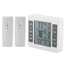 Digital Refrigerater Therometer, Wireless Digital Audible Alarm Fridge Freezer Thermometer with 2PCS Sensor Min/Max Display. - Dewin