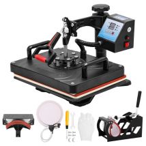 Dewin - Machine de Presse à Chaleur 5 en 1 Machine de Transfert de Chaleur multifonctionnelle pivotante pour T-Shirts Tasses eu