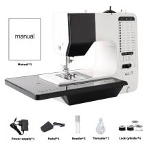Mini macchina da cucire elettrica a doppio filo da 12 punti con tavolo allungabile eu - Dewin