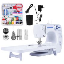 DEWIN Mini Máquina de Coser 608A, Máquina de Coser Eléctrica Portátil para Principiantes con Tarjeta de Expansión y Kit de Costura EU