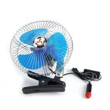 Dewin - Mini ventilador para coche, 12 v, 25 w, portátil, mini ventilador oscilante con clip para vehículo, rotación de 180 grados, bajo nivel de