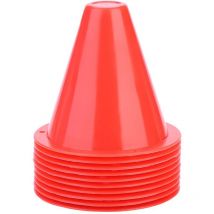 Dewin - Sportkegel, Platzmarkierung, 10 Stück, Fußball-Trainingskegel, Fußballbarrieren, Kunststoff-Markierungshalter, Zubehör, 8,5 x 8,5 cm (rot)