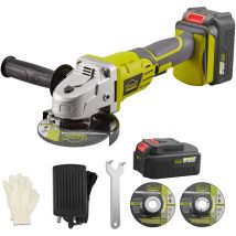 Dewinner - Meuleuse d'angle Sans fil, Meuleuse Angulaire avec Capot de Protection,3.0Ah Li ion Battery 1xChargeur Poignée Latérale,Serrage Rapide