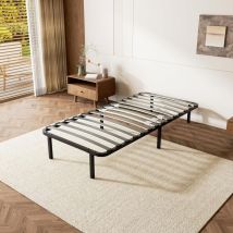 Dewinner – Sommier 90x190 Cm Métal – 6 Pieds Inclus – 14 Lattes En Bois De Peuplier – Cadre Robuste 1,2 Mm – Montage Rapide