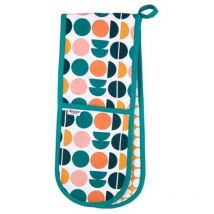 Recycled Cotton Retro Spot Double Oven Glove Teal - Dexam
