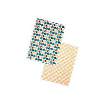 Recycled Cotton Retro Spot Set of 2 Tea Towels Teal - Dexam