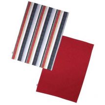 Recycled Cotton Striped Set of 2 Tea Towels Red - Dexam