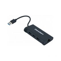 Dexlan - adapt usb 3.0 vers gigabit + hub 3 ports usb 3.0 (310723)