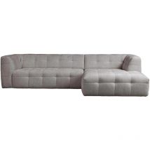 Mobilier Deco - deyna - Canapé d'angle en tissu capitonné gris foncé - Angle droit