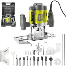 Dewinner – Défonceuse Affleureuse Électrique 1200w – Vitesse Variable 9000-30000 Tr/min – Pince 6/8 Mm – 10 Fraises Professionnelles Pour Bois Dur