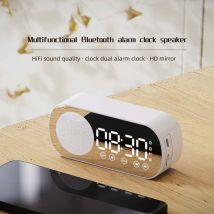 Dhklfa - Réveil 2 en 1 et haut-parleur Bluetooth, réveil numérique avec écran LED,radio-réveil audio Bluetooth intelligent, pour chambre à coucher,