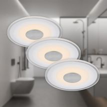 LED Einbauleuchte Einbaulampe Badlampe 3er-Set 6W Ø12cm IP44 weiß Briloner
