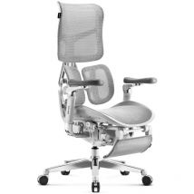 Brave V-Kinetic Bürostuhl Ergonomisch Schreibtischstuhl Chefsessel mit Fußstütze 5D Armlehnen Netzstoff Lendenwirbelstütze Verstellbarer Sitz