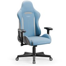 X-ST4RTER Gaming Stuhl Chair Bürostuhl Schreibtischstuhl Ergonomisch Stoffbezug 2D Armlehnen Kippmechanismus (Hellblau) - Diablo