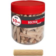 Tassello di legno Boltfix wood 10x40 mm, tassello ondulato in faggio massiccio, 80 pz, 015200181