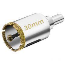 Toolive - 30 mm Diamant-Lochsäge mit Zentrierführungsbohrer, Fliesenlochsäge mit Diamantbeschichtung, Diamant-Kernbohrer für Glas, Fliesen, Keramik,