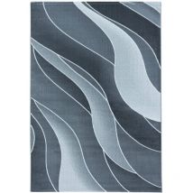 Costa - diamant - Tapis à motifs vagues (Gris - 200x290cm)