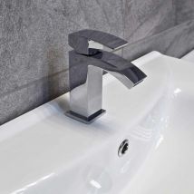 Rak Ceramics - Amy Curved Basin Mono Mixer + free Click Waste - Solid Brass Chrome Bathroom