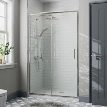 Diamond - 1400mm Sliding Shower Door Enclosure Glass Screen Panel Framed 8mm Safety Glass