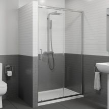 1400 x 900mm Sliding Shower Door Enclosure 8mm Glass Panel Framed Tray & Waste