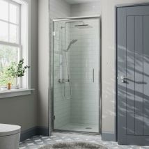 Diamond - 900mm Framed Hinged Bathroom Shower Door Enclosure Walk-In 8mm Safety Glass
