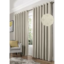 Alan Symonds - Blackout Curtains Eyelet Ring Top Diamond, Polyester, Cream, 46 x 54