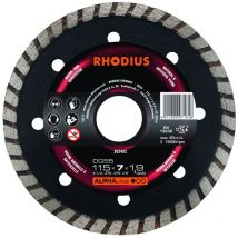 Disque à tronçonner diamanté - ALPHALINE - DG55 - 115 X 7,0 X 1,9 X 22,23mm Rhodius