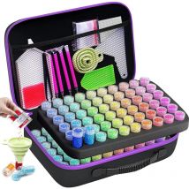 Diamond Painting Accessoires Boite de Rangement, 120 Emplacements pour Peinture Diamant 5D Complet Broderie Diamant Painting