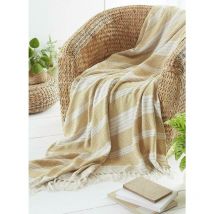 Country Club - Diamond Throws Recycled Eco Friendly Sofa Accessory Ochre 120x150cm