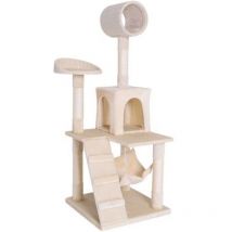 Lionto Kratzbaum Kletterbaum Katzenkratzbaum Katzenbaum Höhe 133 cm Beige