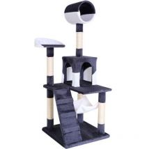 Lionto Kratzbaum Kletterbaum Katzenkratzbaum Katzenbaum Höhe 133 cm grau/weiß