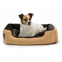 Lionto Letto per Cani Cuscino per Cani Divano per Cani con Cuscini, (m) 60x48 cm Marrone/Beige