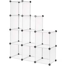 Dibea - Scarpiera modulare in plastica, con 9 Scomparti, 30 x 30 cm, Trasparente