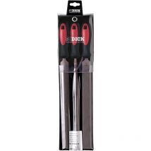 Dick ensemble de 3 limes. Limes 250 mm pour limes d'atelier en acier, fer, métaux non ferreux