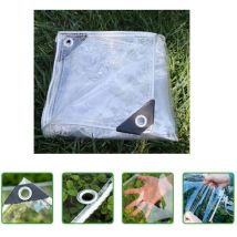 Transparente Pvc-plane Mit Ösen, Wasserdicht Und Mit Verstärkten Kanten, Ideal Für Grillplätze Und Gartenbeschattung (3 M X 3 M)