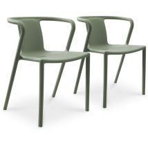Diego - Conjunto de 2 sillones de jardín apilables polipropileno - city garden