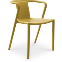 DIEGO - Fauteuil de jardin empilable en polypropylêne jaune moutarde - CITY GARDEN