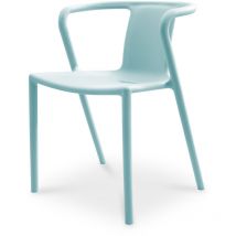 Diego - Poltrona da giardino impilabile in polipropilene azzurro - city garden