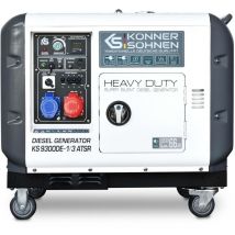 Generator diesel KS 9300DE-1/3 ATSR Könner & Söhnen, 400 V / 230 V, VTS phase switching system, 7500 W / 6000 W