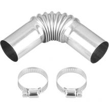 Diesel Heater Connecteur de Tuyau d'échappement Tuyau d'échappement Tube Coude Connecteur Accessoires de Chauffage de Voiture avec 2 Pinces pour
