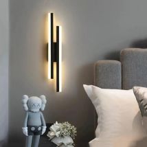 Nicola Wohnzimmer-flurleuchte, Badezimmerleuchte, Moderne Led-wandleuchte, Schwarz, 48 Cm, Dreifarbiges Licht