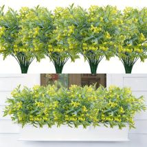 Set Mit 4 Künstlichen Schleierkraut-pflanzen Für Den Außenbereich, Für Terrasse Und Haus, Geeignet Für Garten Und Veranda, Gelb