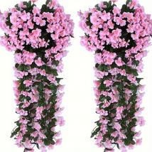 Set Mit 4 Künstlichen Hortensienblüten, Künstlichen Ranken Für Wand Und Balkon, Dekorative Künstliche Hortensien, Rosa
