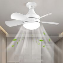 45 Cm Deckenventilator Mit Stecker, Klein, Leise, Weiß, E27-fassung, Dreifarbige Beleuchtung, Ohne Verlängerungskabel